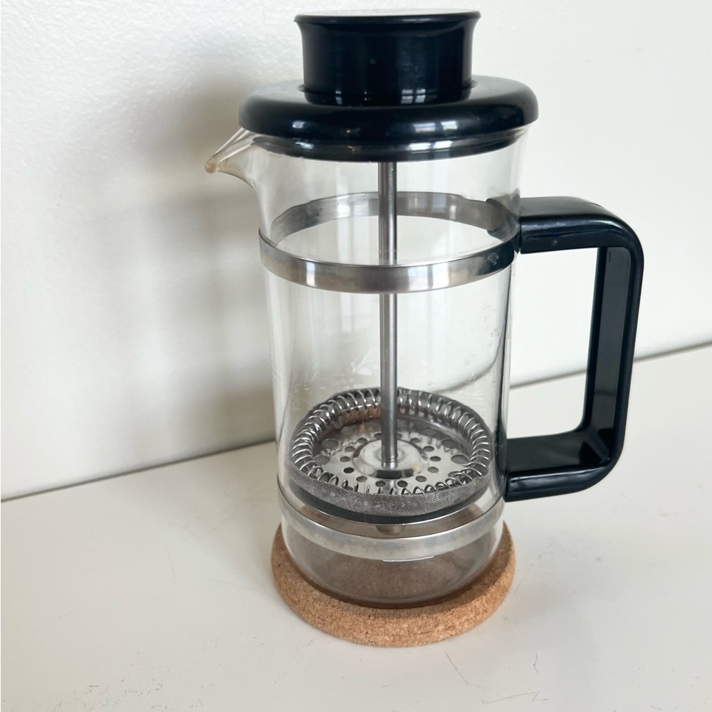 Glass French Press Coffee Maker with Black Handle